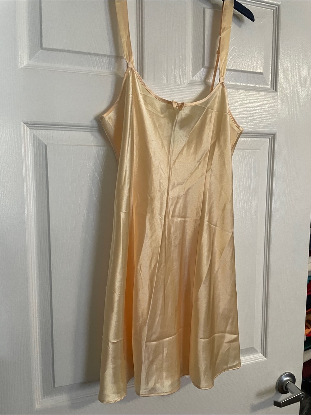 Morgan Taylor Pale Yellow Satin Slip Nightwear